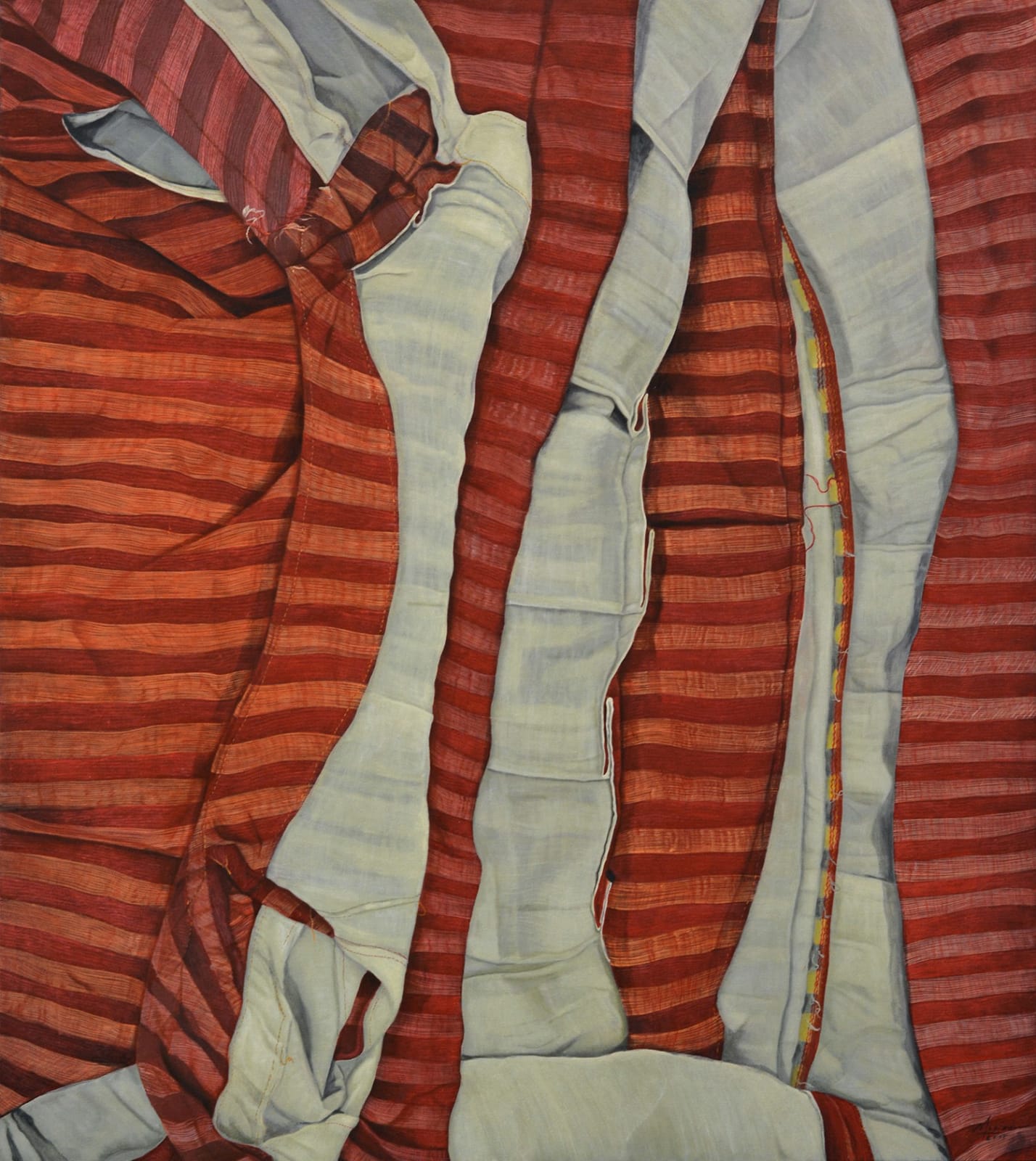 瑪莉娜．克魯斯, 《紅色水平紋上的白線》 White Lines on Red Horizontals, 2015