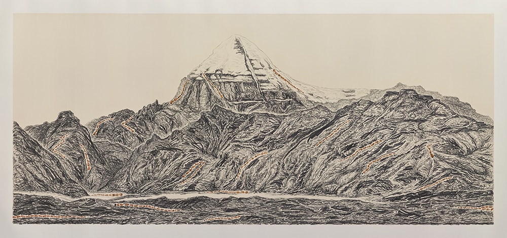 石晉華 , 《走筆#165（岡仁波齊峰轉山）》 Pen Walking#165 (Pilgrimage to Mount Kailash), 2017