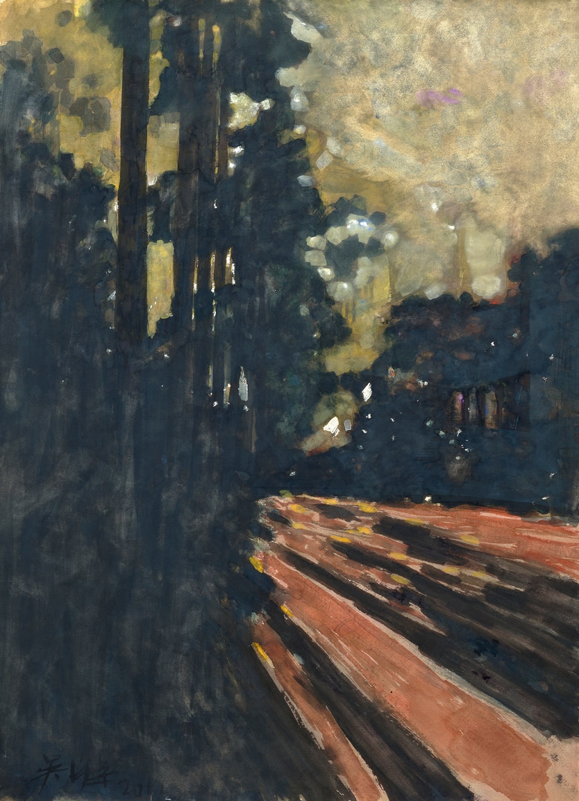 吳增榮, 《椰林大道之晨》Royal Palm Boulevard in the Morning, 2012