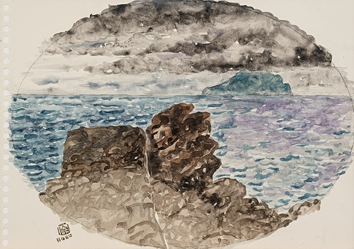 林銓居, 《紫色海水中的龜山島》Guishan Island in Purple Water, 2022