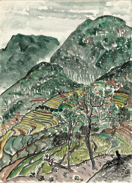 林銓居, 《桃林與梯田》 Peach Orchard and Terraces, 2018