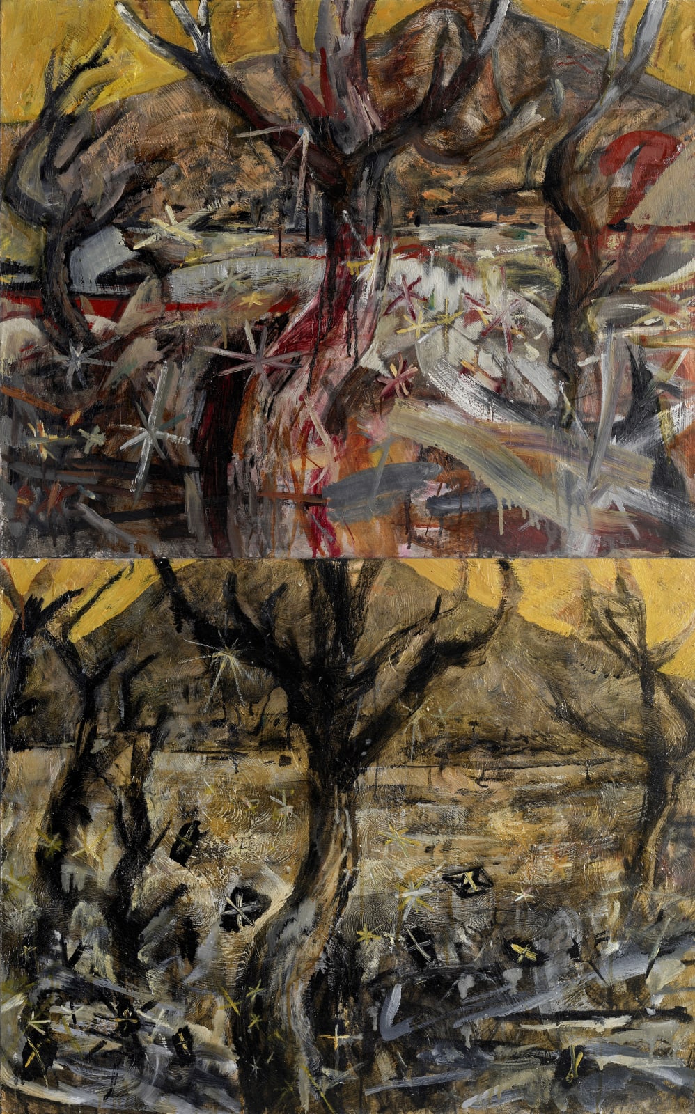 鍾江澤 , 《無盡之夢夢黃昏-二連屏》 Endless Dream dusk -Erlian scree(diptych), 2012