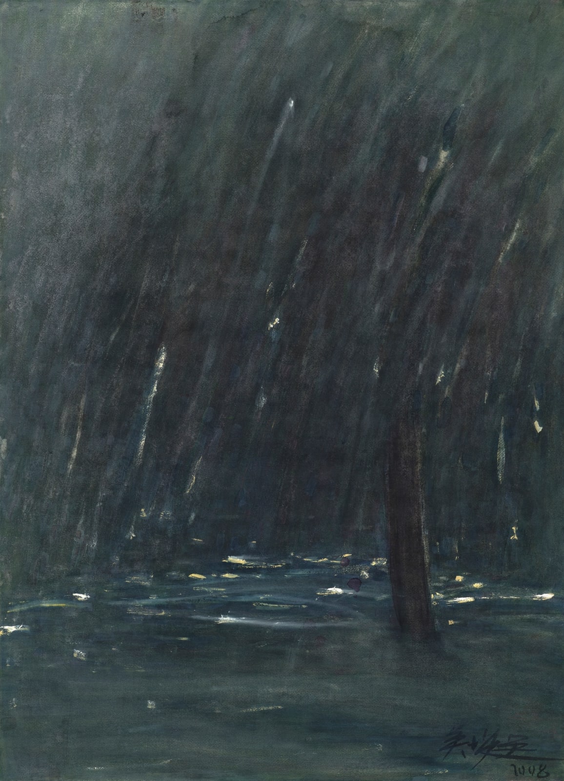 吳增榮, 《醉月湖小徑與垂柳》A Small Trail and Willow Near Drunken Moon Lake, 2008