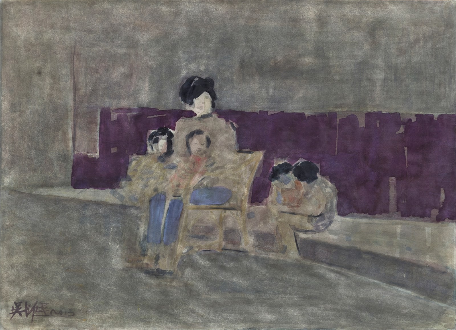 吳增榮, 《畫家的妹妹與幼童》The Painter's Sister and Young Kids, 2013