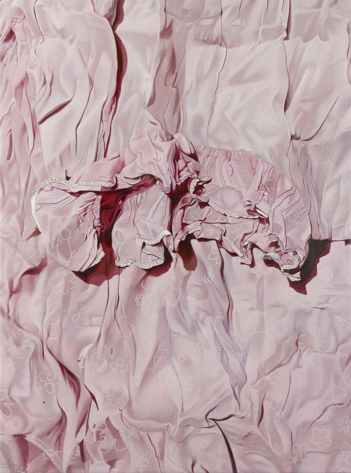 瑪莉娜．克魯斯, 《 感官皺褶與白花》 Sensual Ruffles with White Flowers, 2018