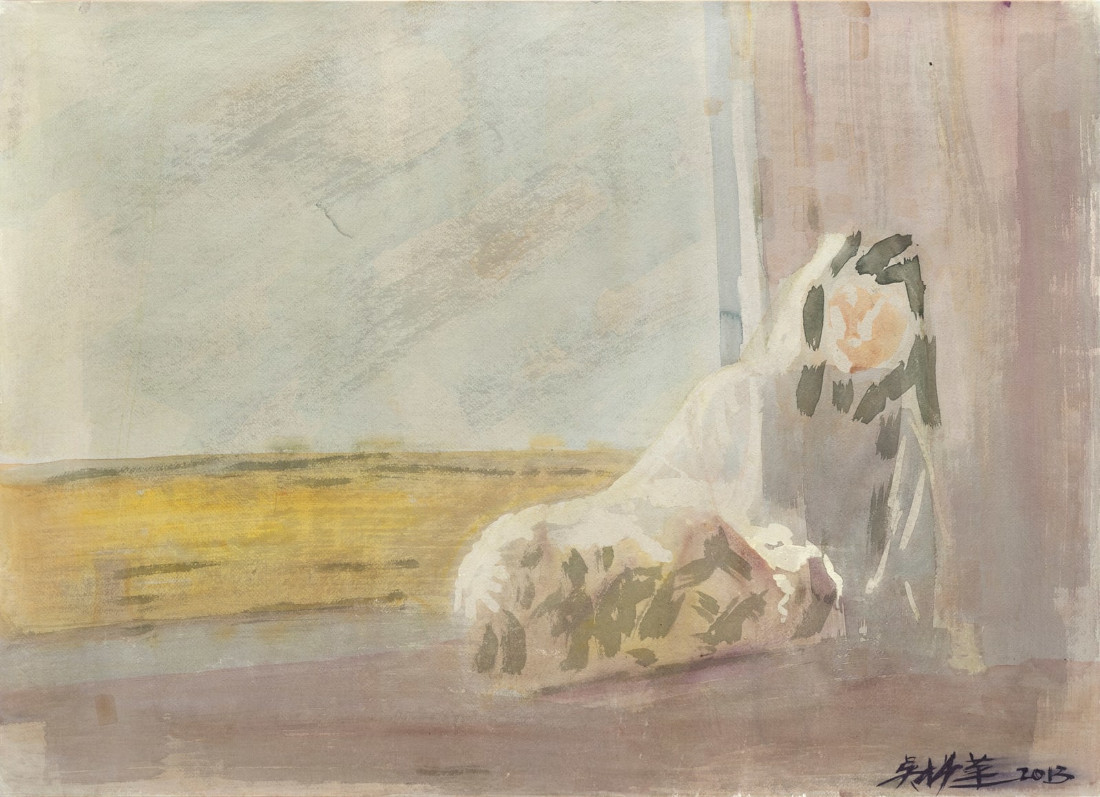 吳增榮, 《畫家女兒與貴賓狗》The Painter's Daughter and a Poodle, 2013