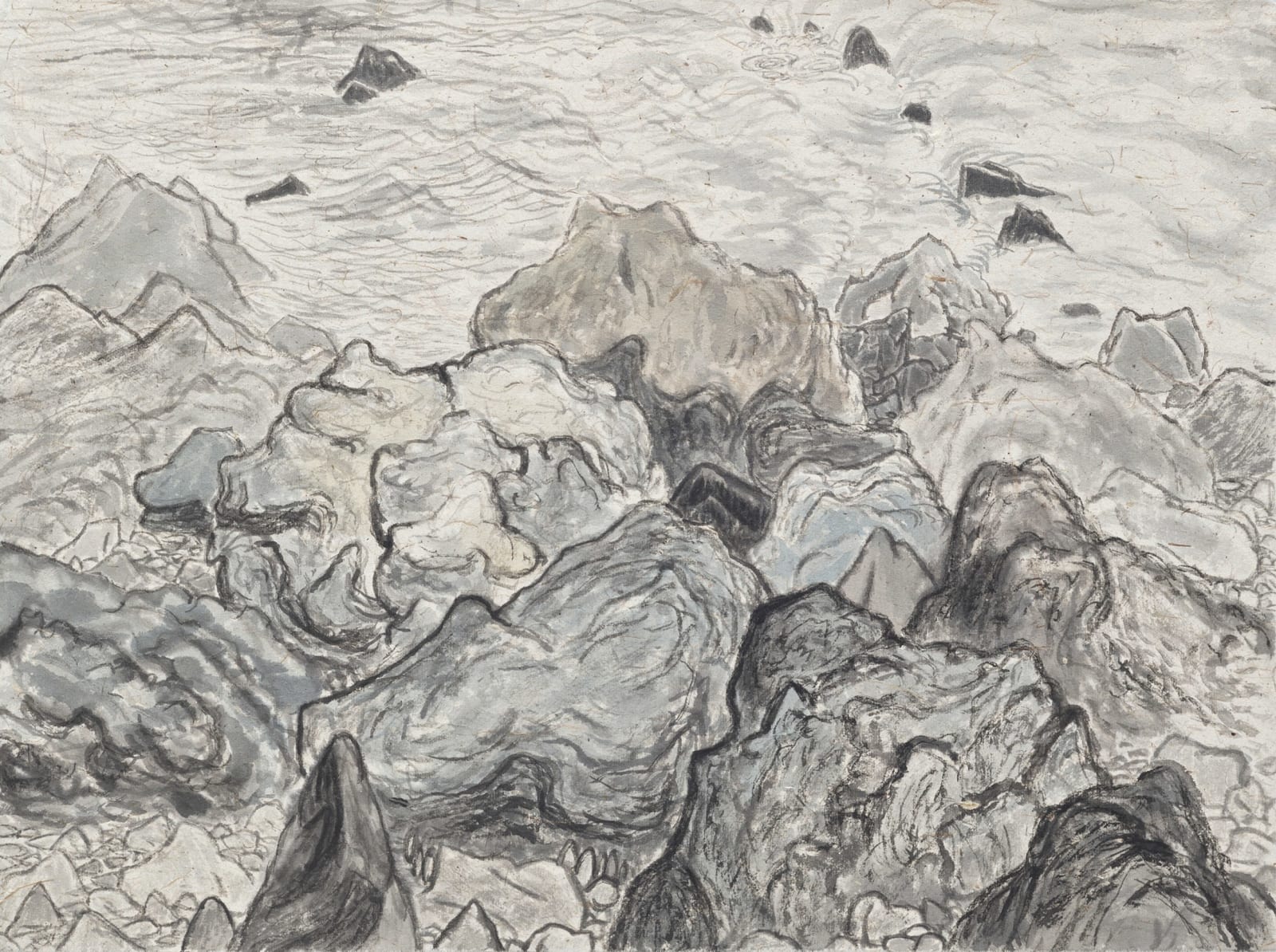 王翔, 《溪石III》Streamside Rocks III, 2023