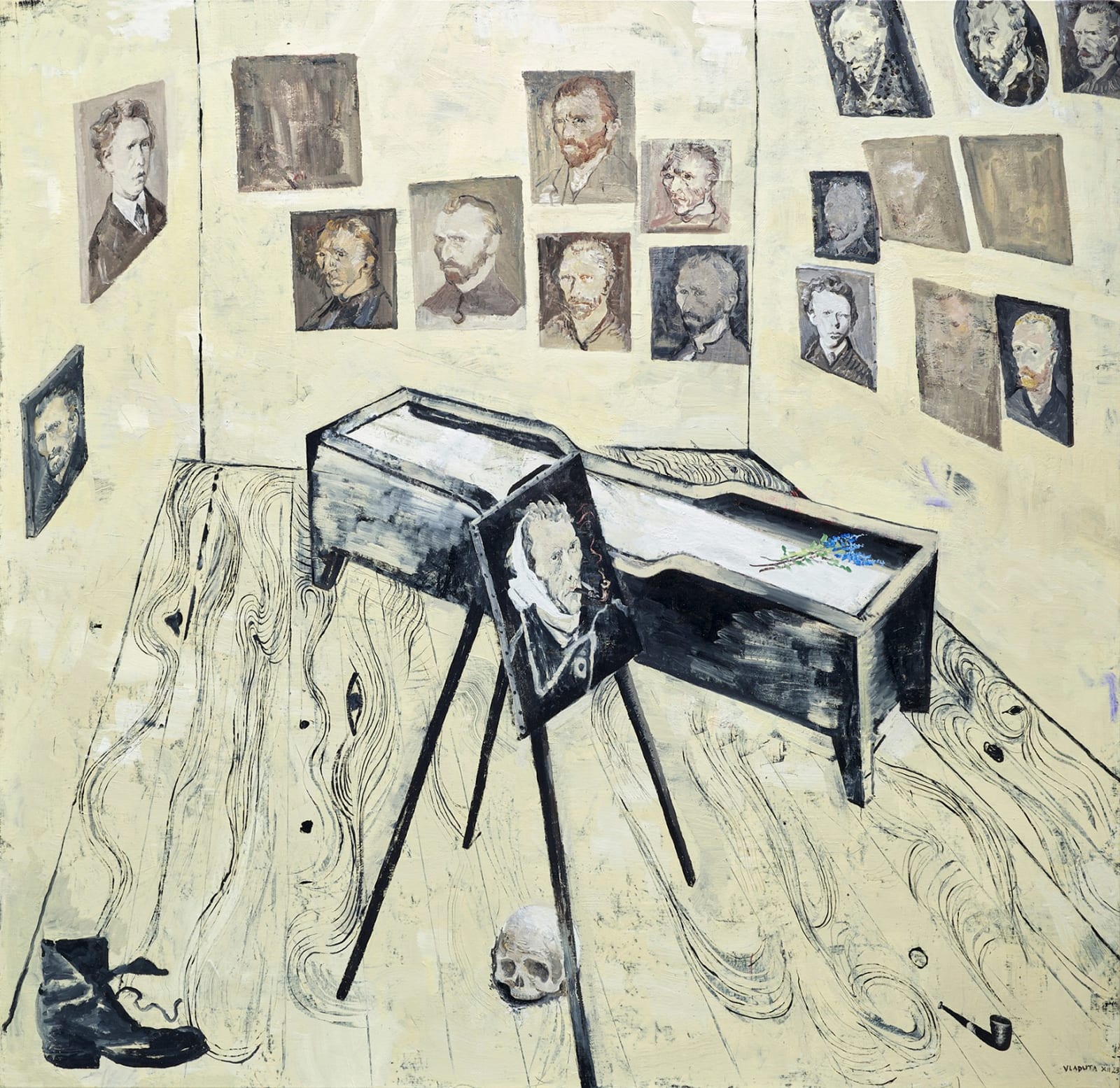柏格丹・弗拉杜塔, 《梵谷的房間與自畫像》Van Gogh's Room with Self-Portraits, 2023