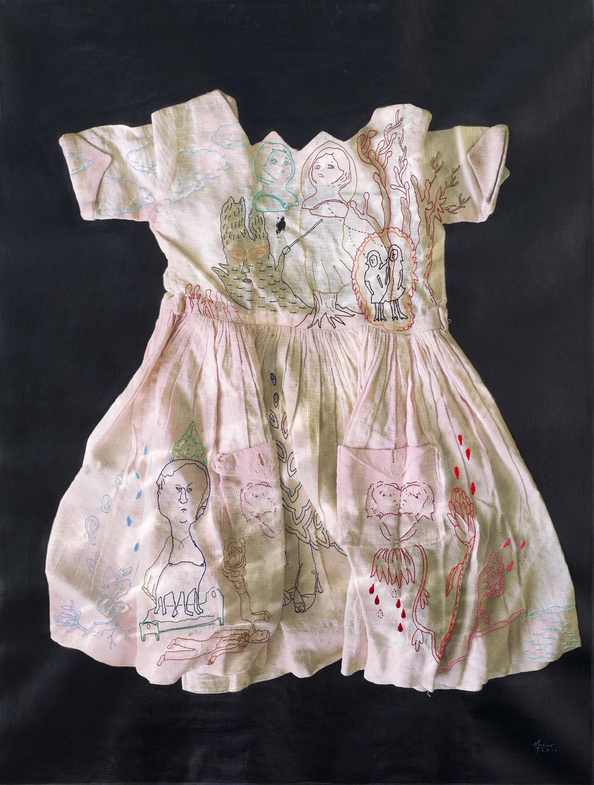 瑪莉娜．克魯斯, 《雙胞胎的人生刺繡風景之一— 伊萊莎》 Embroidered Landscape of Twin I-Elisa, 2012