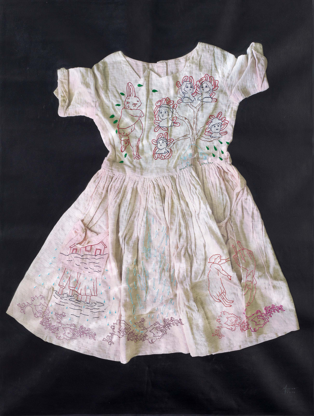 瑪莉娜.克魯斯, 《雙胞胎的人生刺繡風景之二— 萊拉》 Embroidered Landscape of Twin II-Laura, 2012