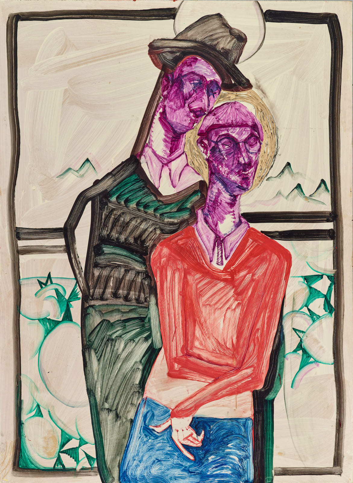 黨若洪, 《戴眼鏡的朋友與教授》 Friend Wearing Glasses and the Professor, 2016