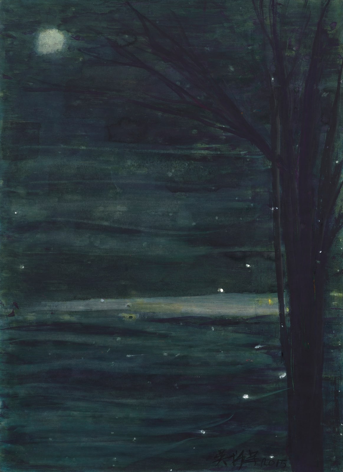 吳增榮, 《月光》Moonlight, 2015（正面）; 1996-2000（背面）