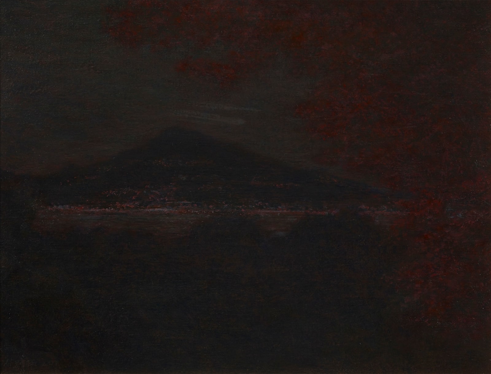 林煒翔 , 《夜櫻與觀音山》 Nightscape with Guanyin Mountain and Cherry Blossom, 2018