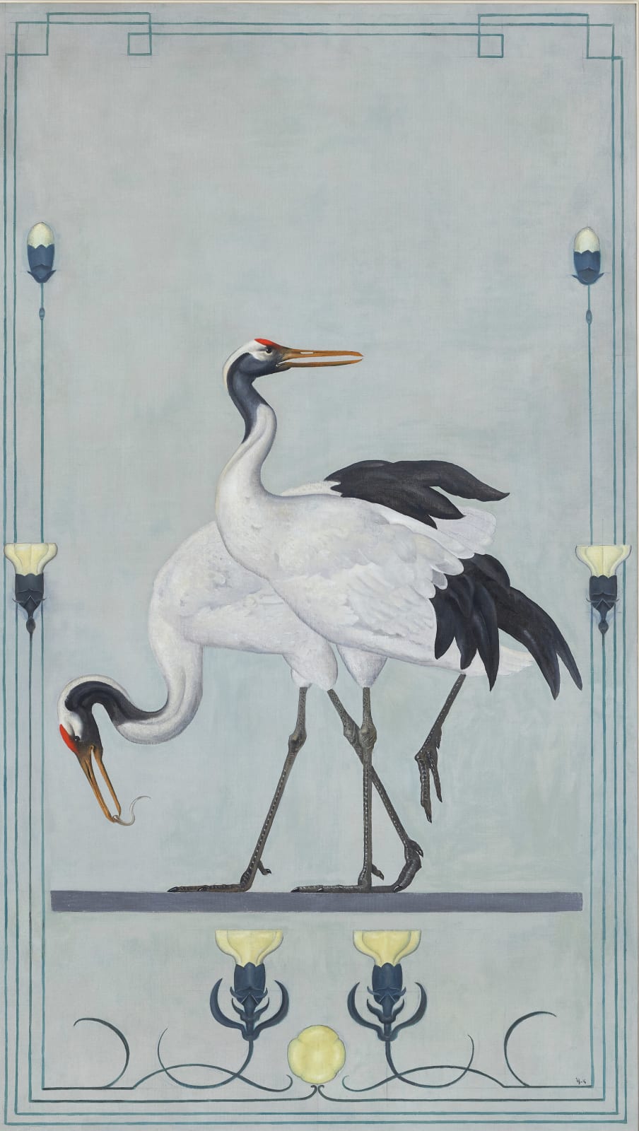 Willem van Konijnenburg (1868-1943), Japanese red-crowned cranes, 1899