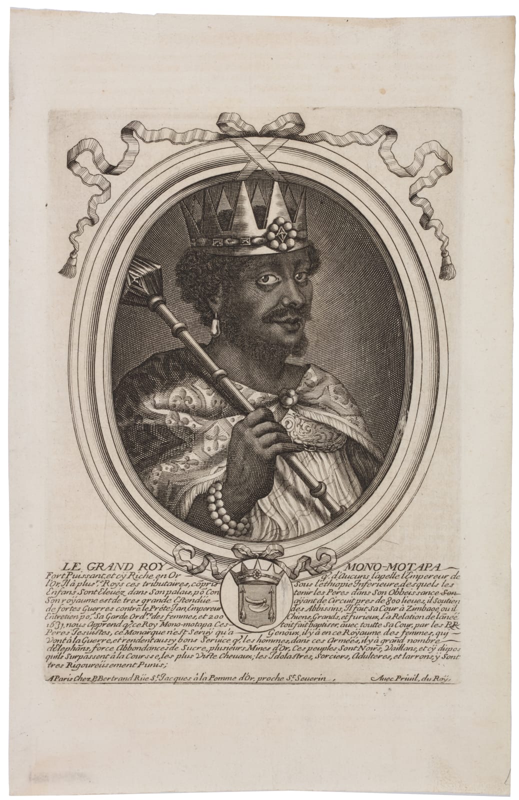 Nicolas de Larmessin I (1632-1694) Le grand Roy Mono-Motapa, engraving