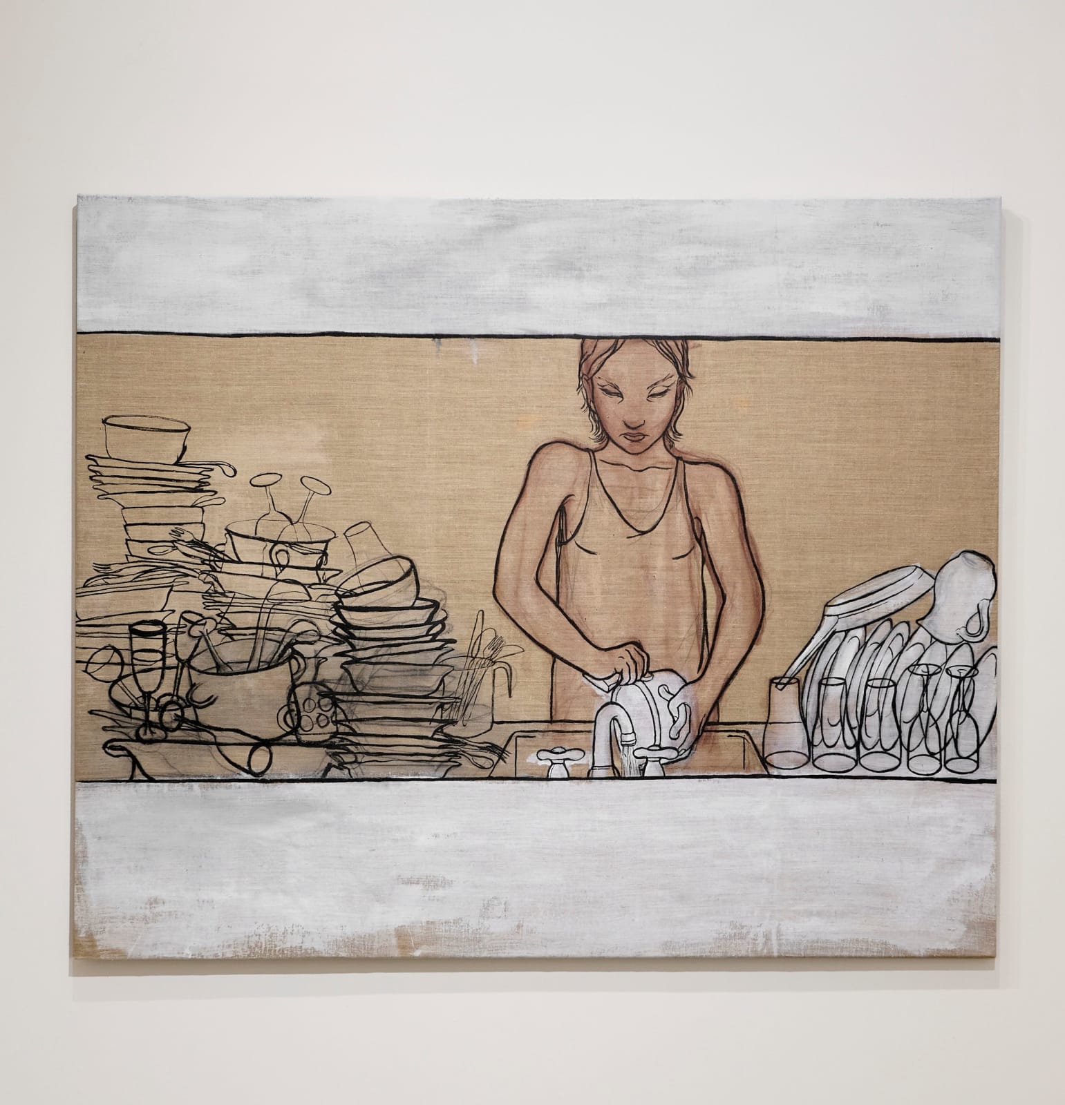 Rita Ackermann, Washing Dishes Helps in the Metabolism, 1995