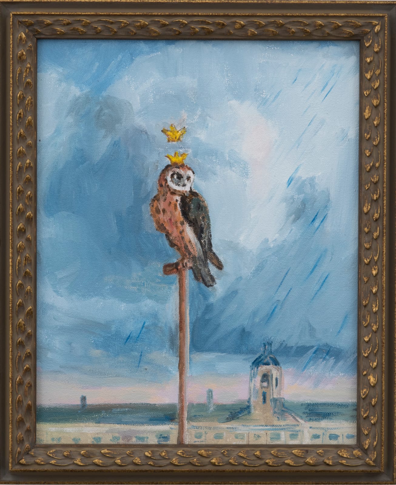 Karen Kilimnik, the owl, town watch, the flood approaches, 2017