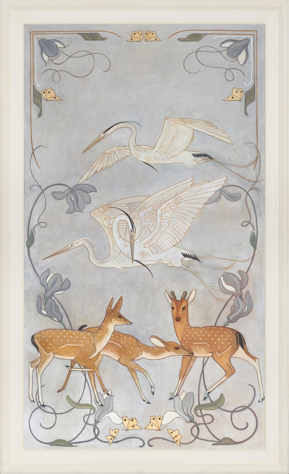 Willem van Konijnenburg (1868-1943) Japanese cranes and deer, 1899