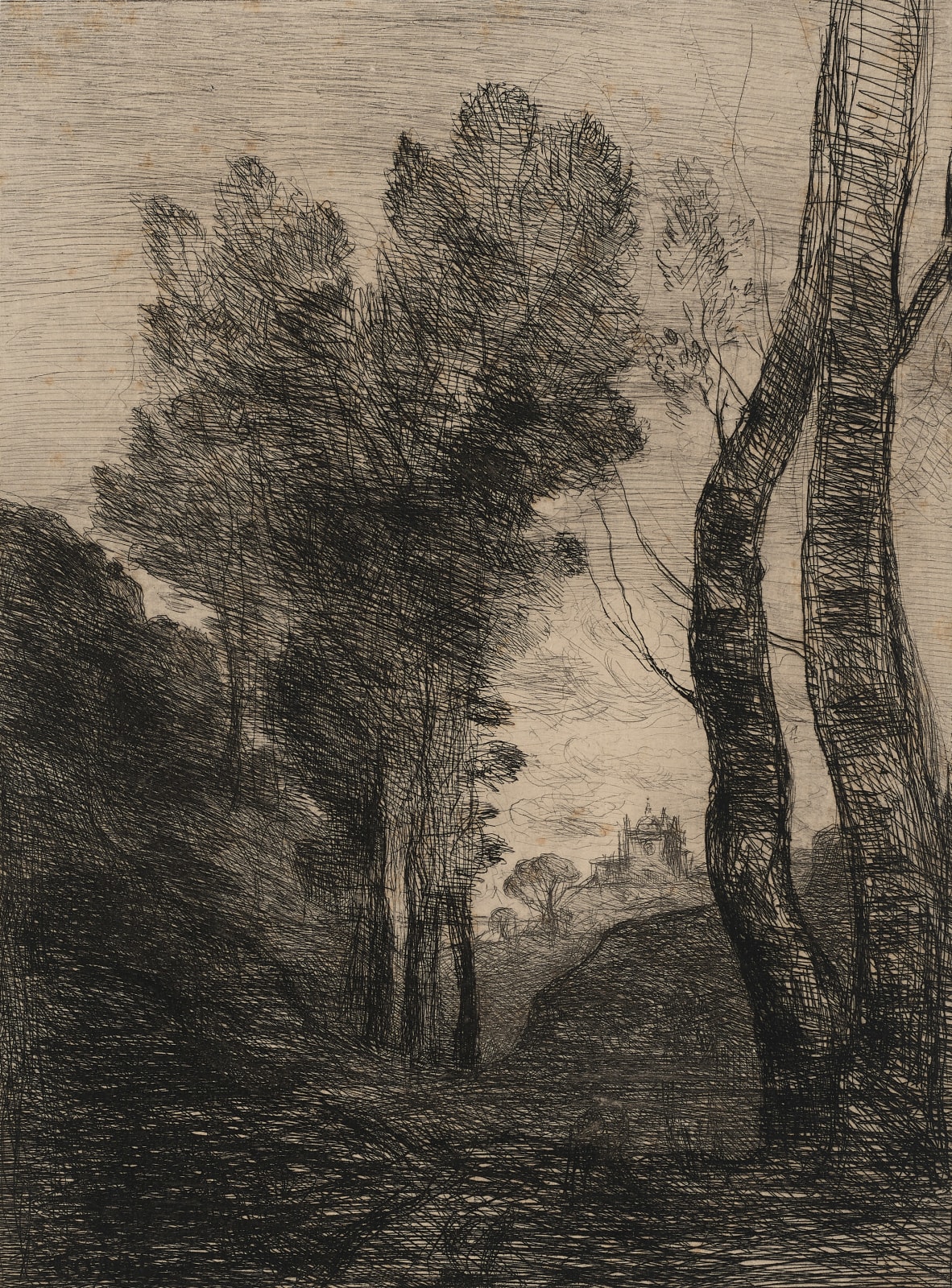 Jean Baptiste Camille Corot (1796-1875) Environs of Rome, 1866