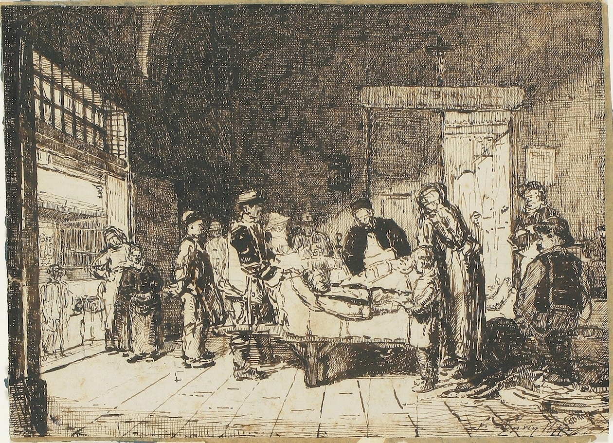 François Bonvin (1817-1887), Study for Le Couvreur tombé (The Injured Slater), 1877