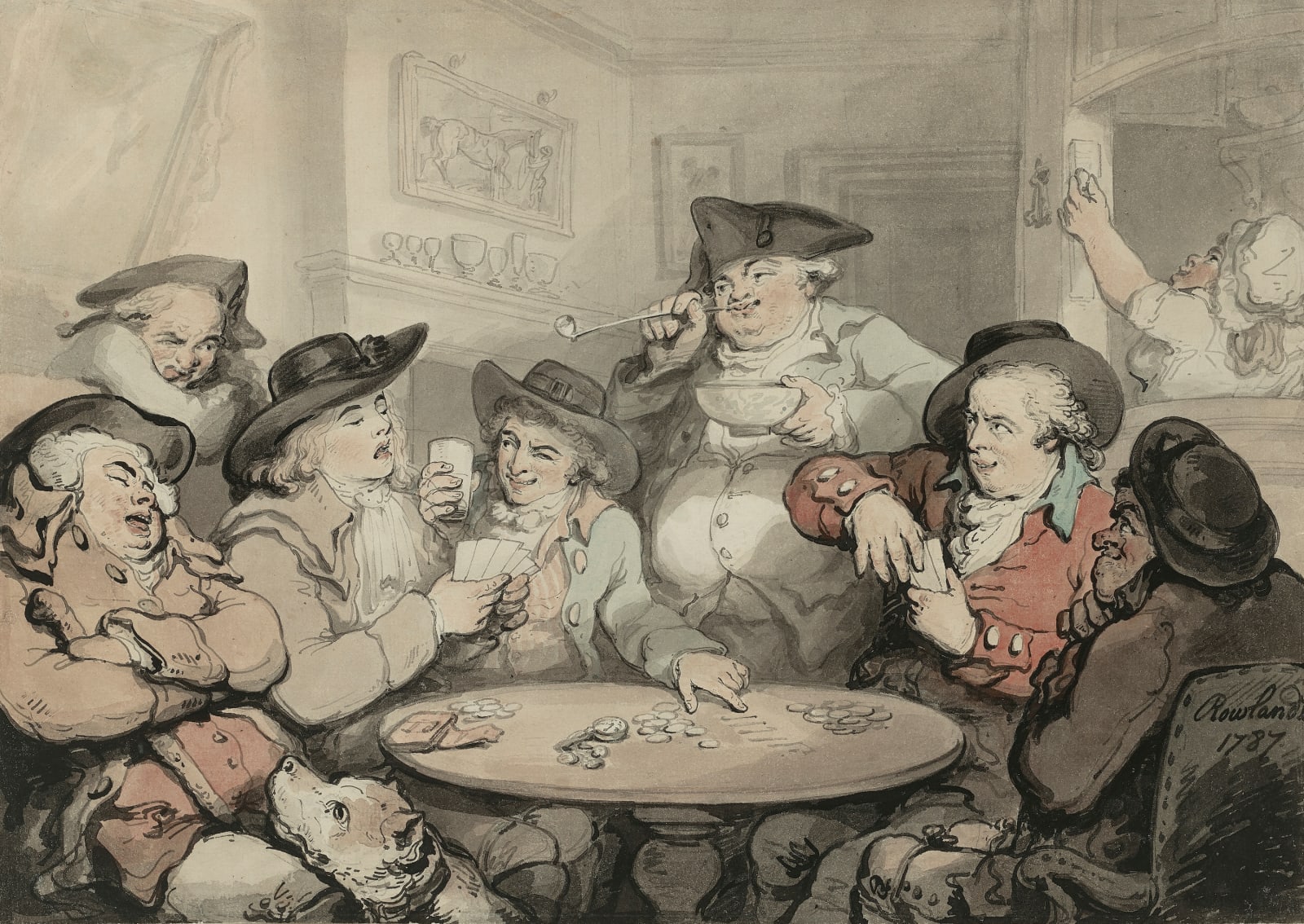 Thomas Rowlandson (1756-1827), Countrymen and Sharpers, 1787