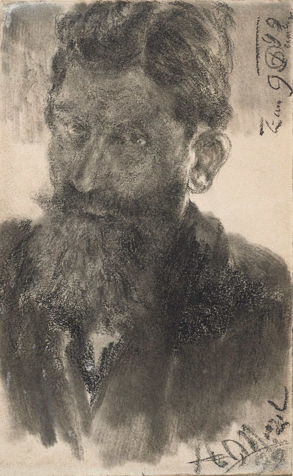 Adolph von Menzel, Portrait of a Bearded Man