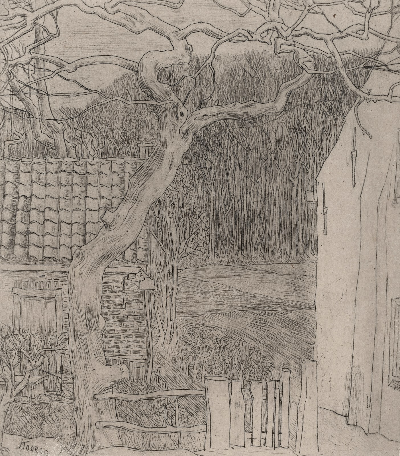 Jan Toorop (1858-1928), Dorpshuizen or De Dode Boom (Village Houses or The Dead Tree), 1897