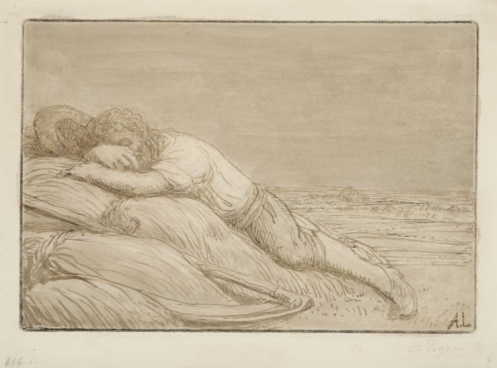 Alphonse Legros (1837-1911), Siesta of a Harvester (Sieste d'un Faucheur), second plate
