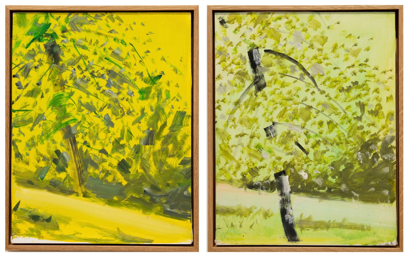 Alex Katz Study for Tree 1 and 2 (2); Study for Tree 1 and 2 (3), 2023