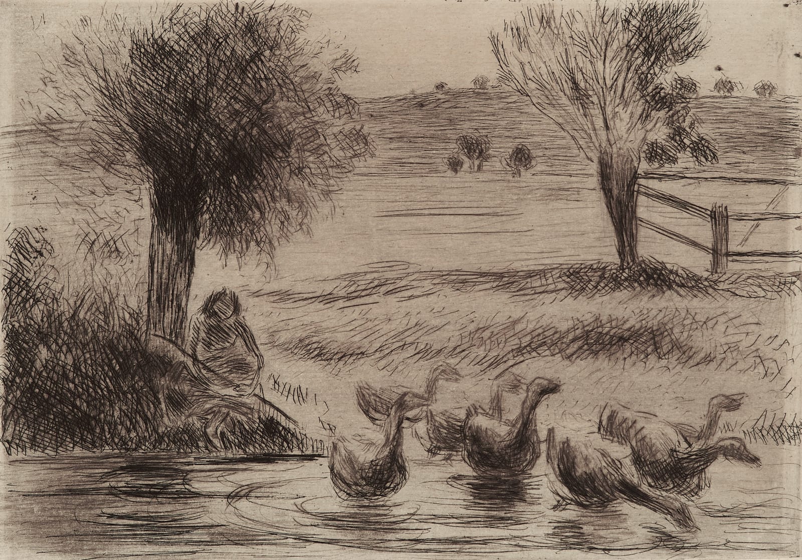 Camille Pissarro (1831-1903), Goose Girl (La Gardeuse d’Oies), 1888