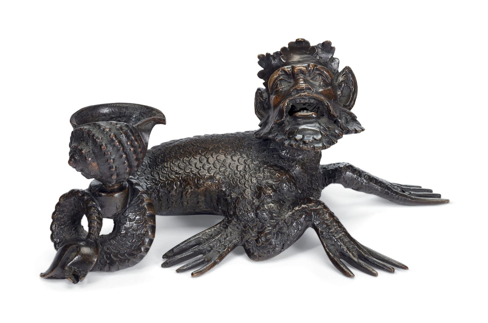 Workshop of Severo da Ravenna (c. 1465/75–c. 1538), Inkwell in the form of a sea monster, c. 1510