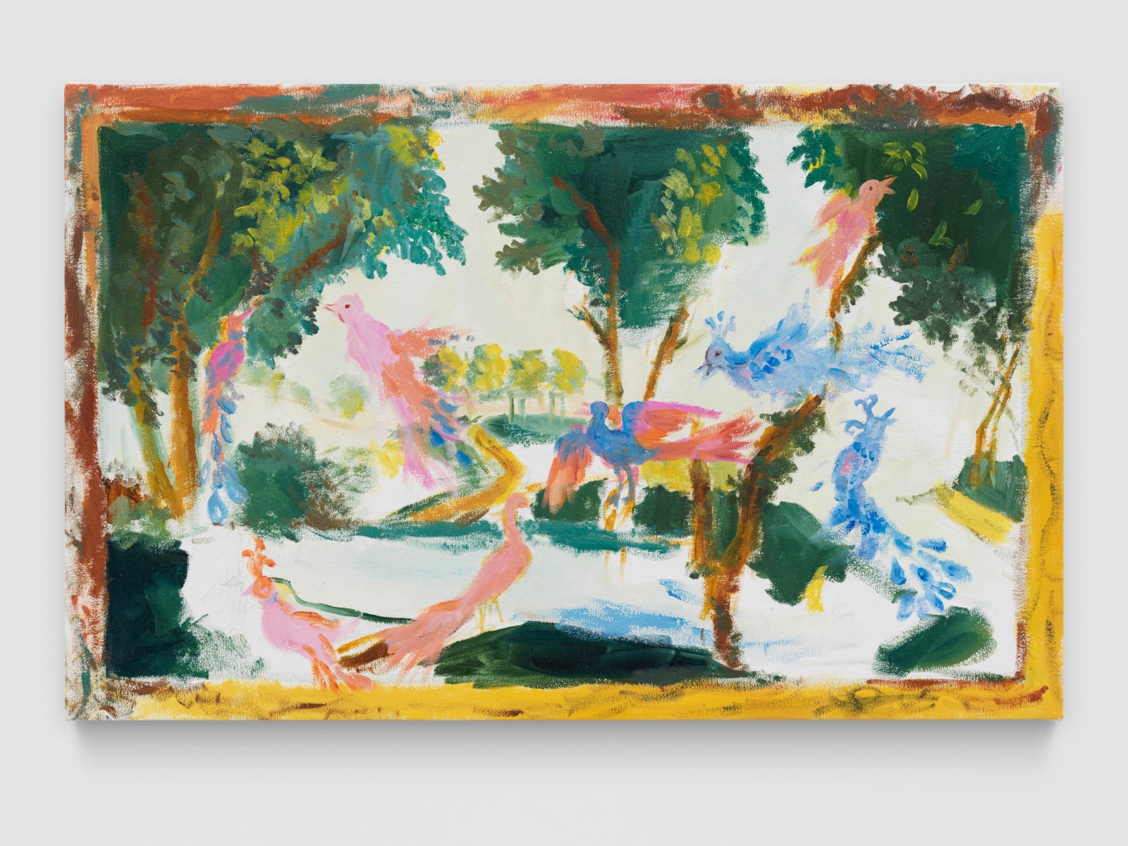 Karen Kilimnik, birds of happiness paradise island, 2021