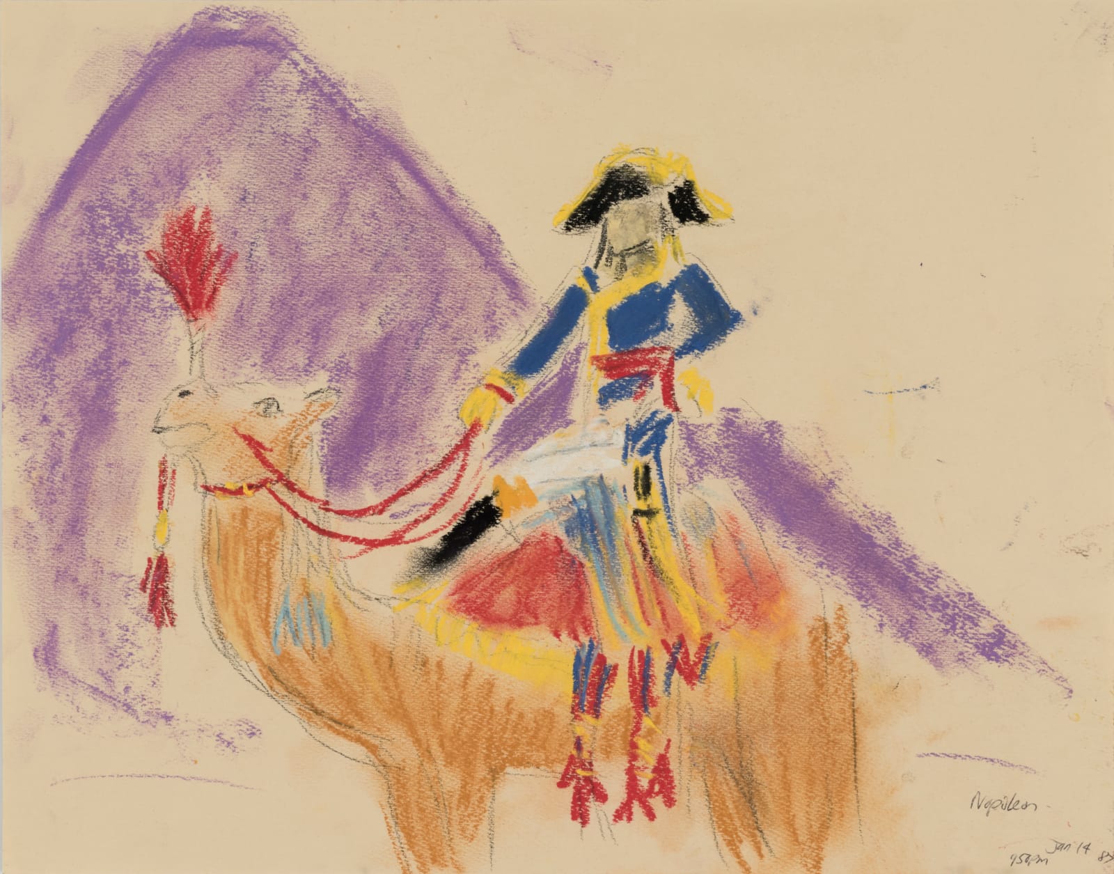 Karen Kilimnik, Napoleon + favorite camel, Hector - at the pyramids of Giza, Egypt, 1987