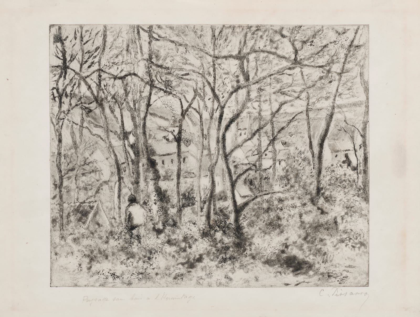 Camille Pissarro (1831-1903), Wooded Landscape at L'Hermitage, Pontoise (Paysage Sous Bois à l'Hermitage, Pontoise), 1879