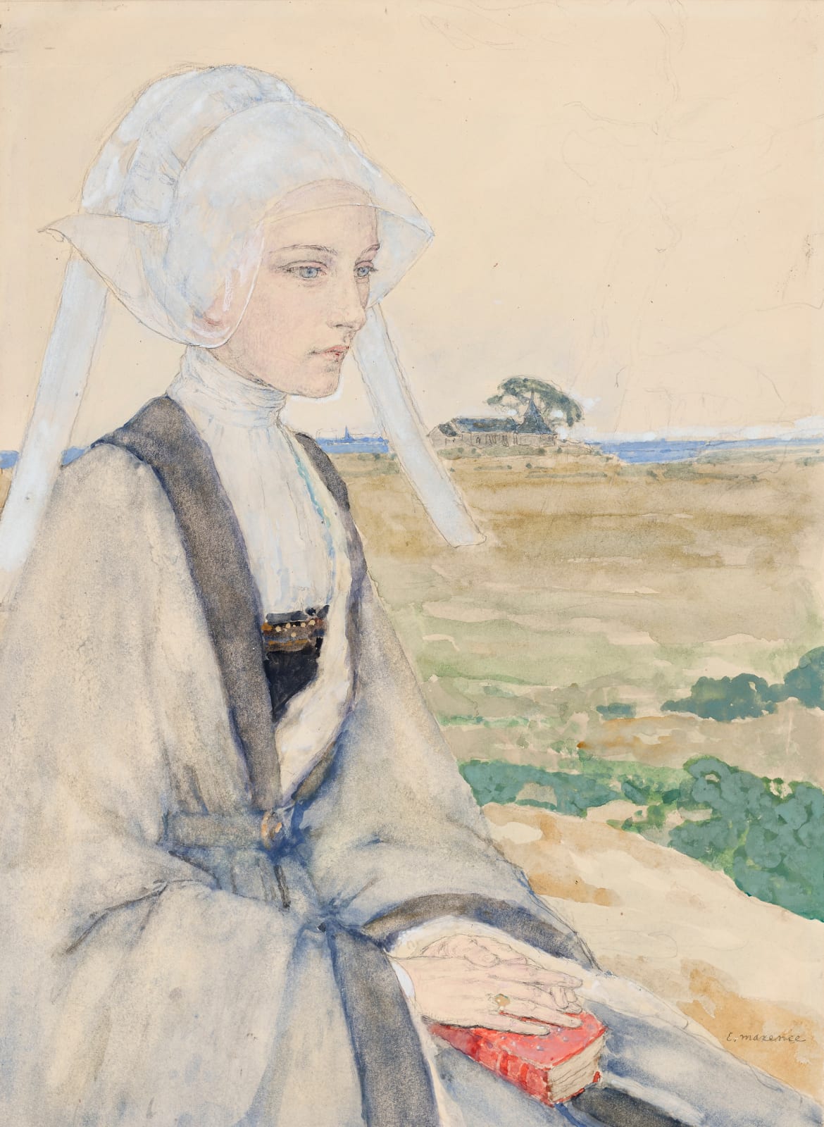 Edgar Maxence, Jeune fille prie à La Bernerie-en-Retz