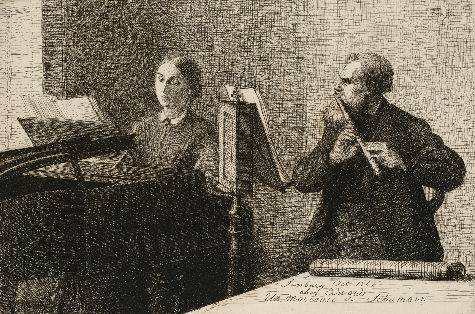 Henri Fantin-Latour (1836-1904) A Piece by Shumann (Un Morceau de Schumann), 1864