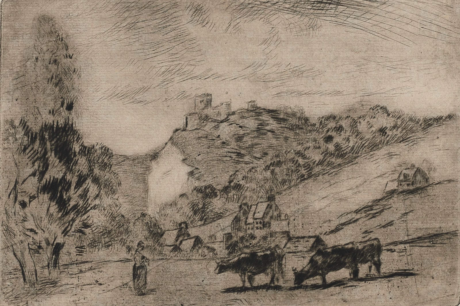 Camille Pissarro (1831-1903), The Castle of La Roche-Guyon (Château de la Roche-Guyon), 1880