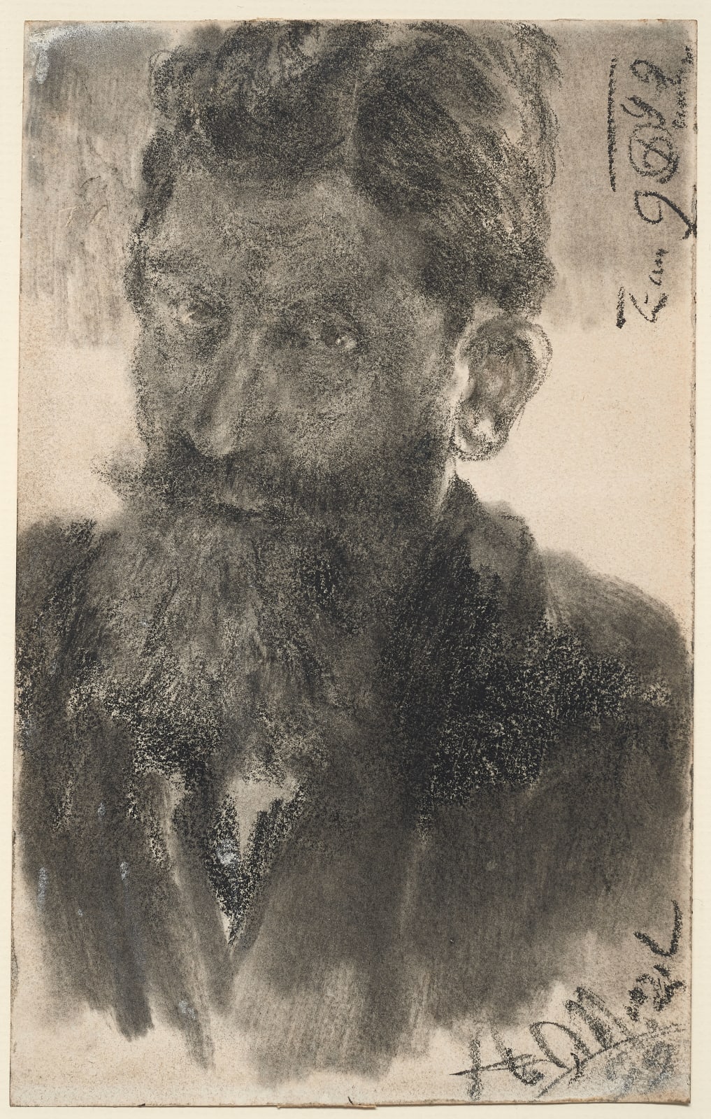 Adolph von Menzel, Portrait of a Bearded Man