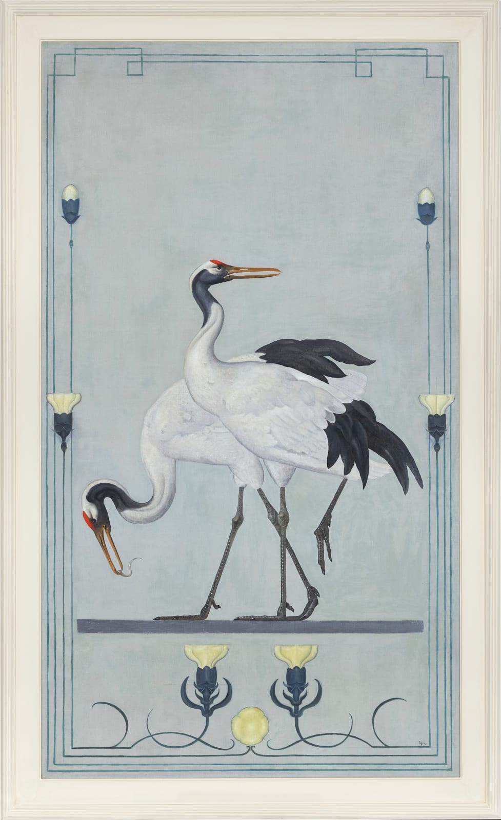 Willem van Konijnenburg (1868-1943), Japanese red-crowned cranes, 1899