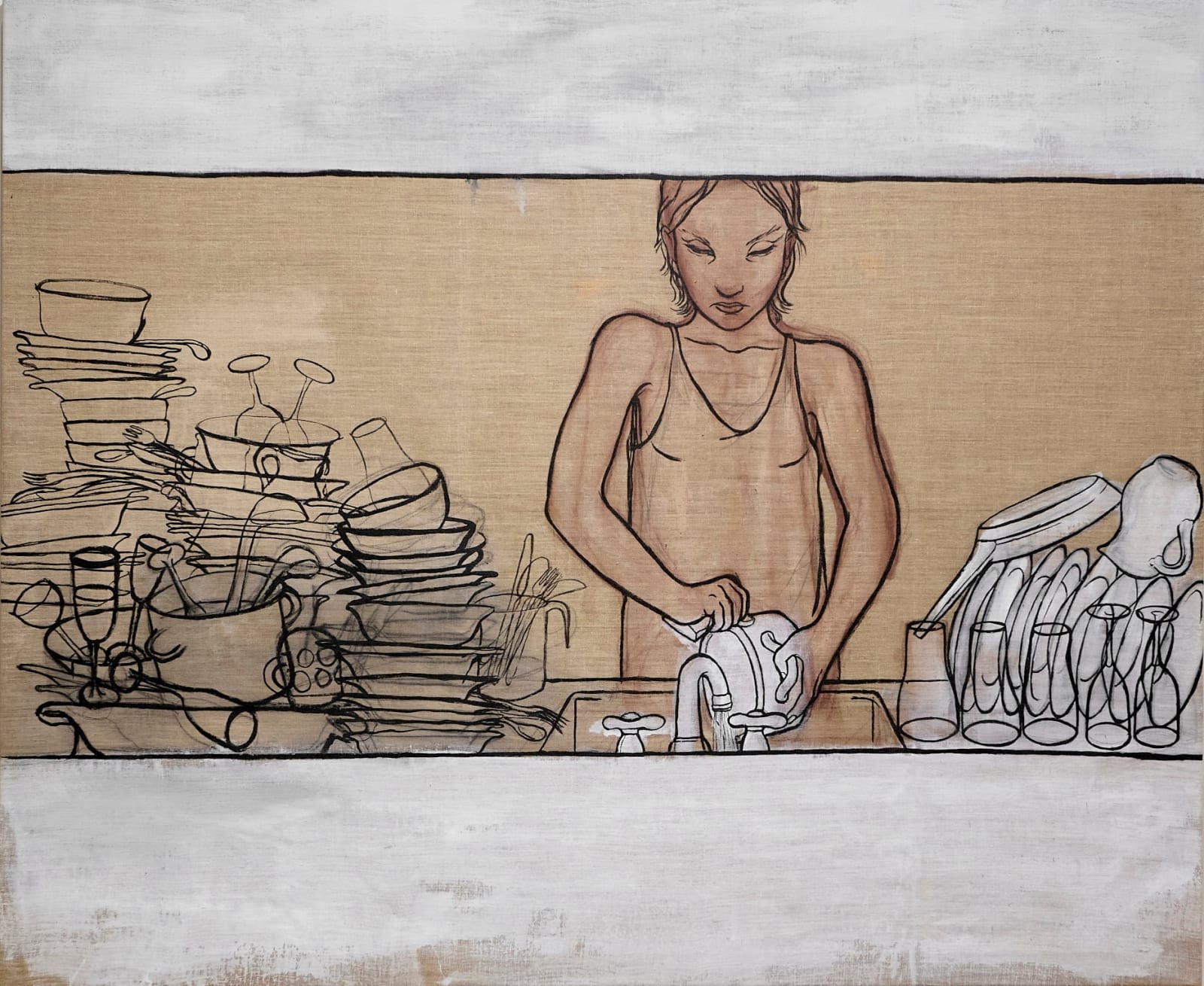 Rita Ackermann, Washing Dishes...