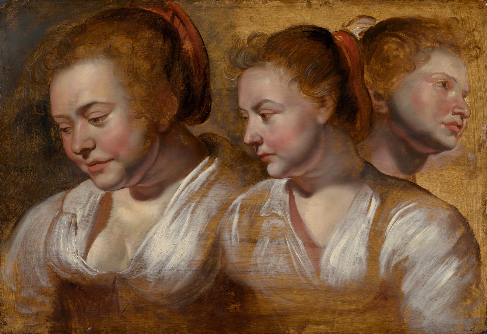 Jacob Jordaens (1593-1678) Three studies of a young woman, c. 1615