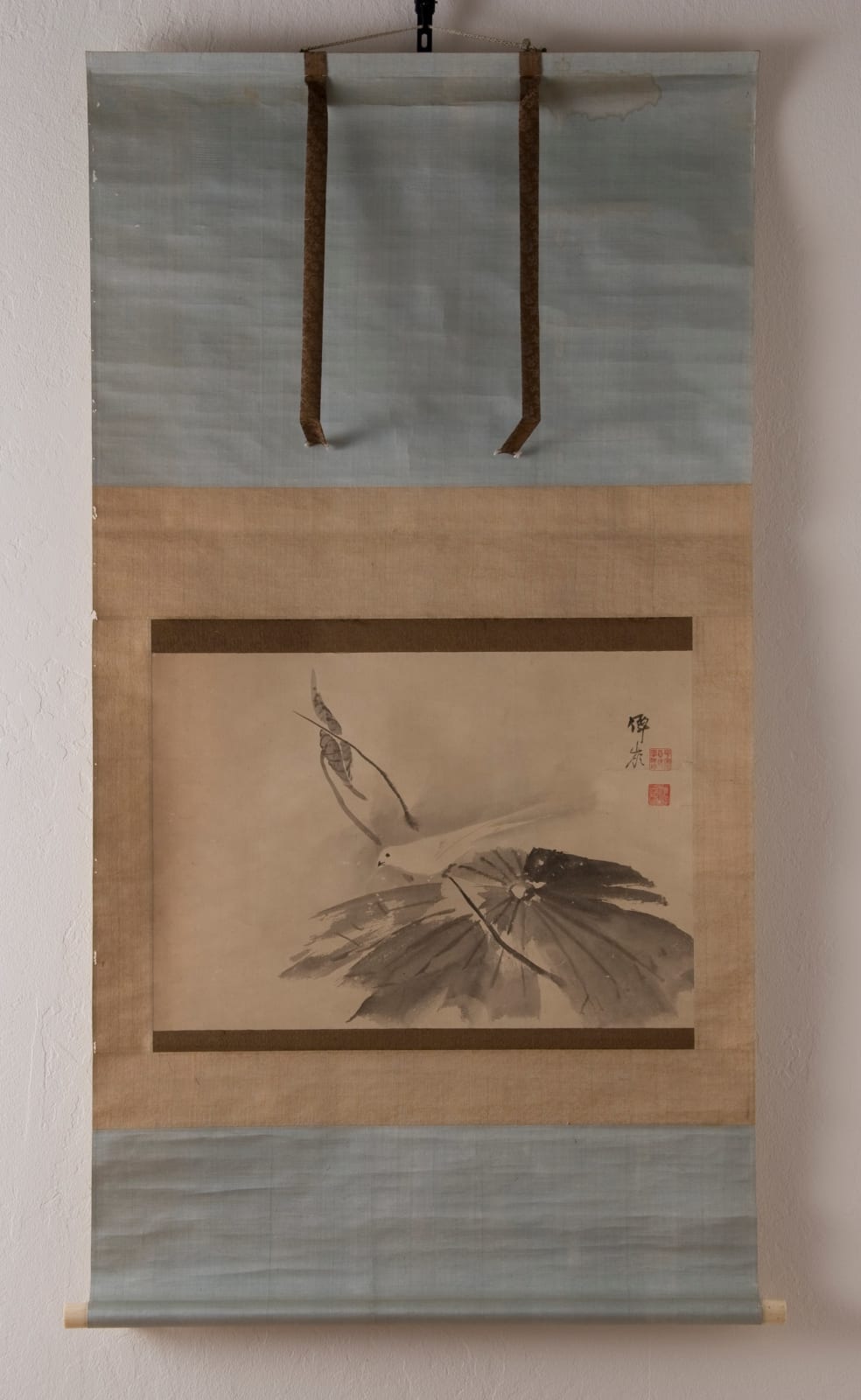 Okyo Maruyama (1733-1795), Bird on lotus leaf (hasu leaf), ca.1750-60