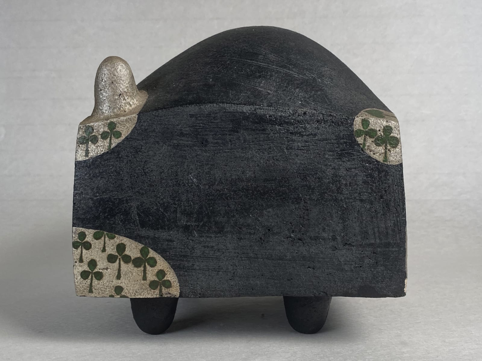 Taimei Morino (1934-Present), Ceramic Cube (black silver and green), Circa 1970