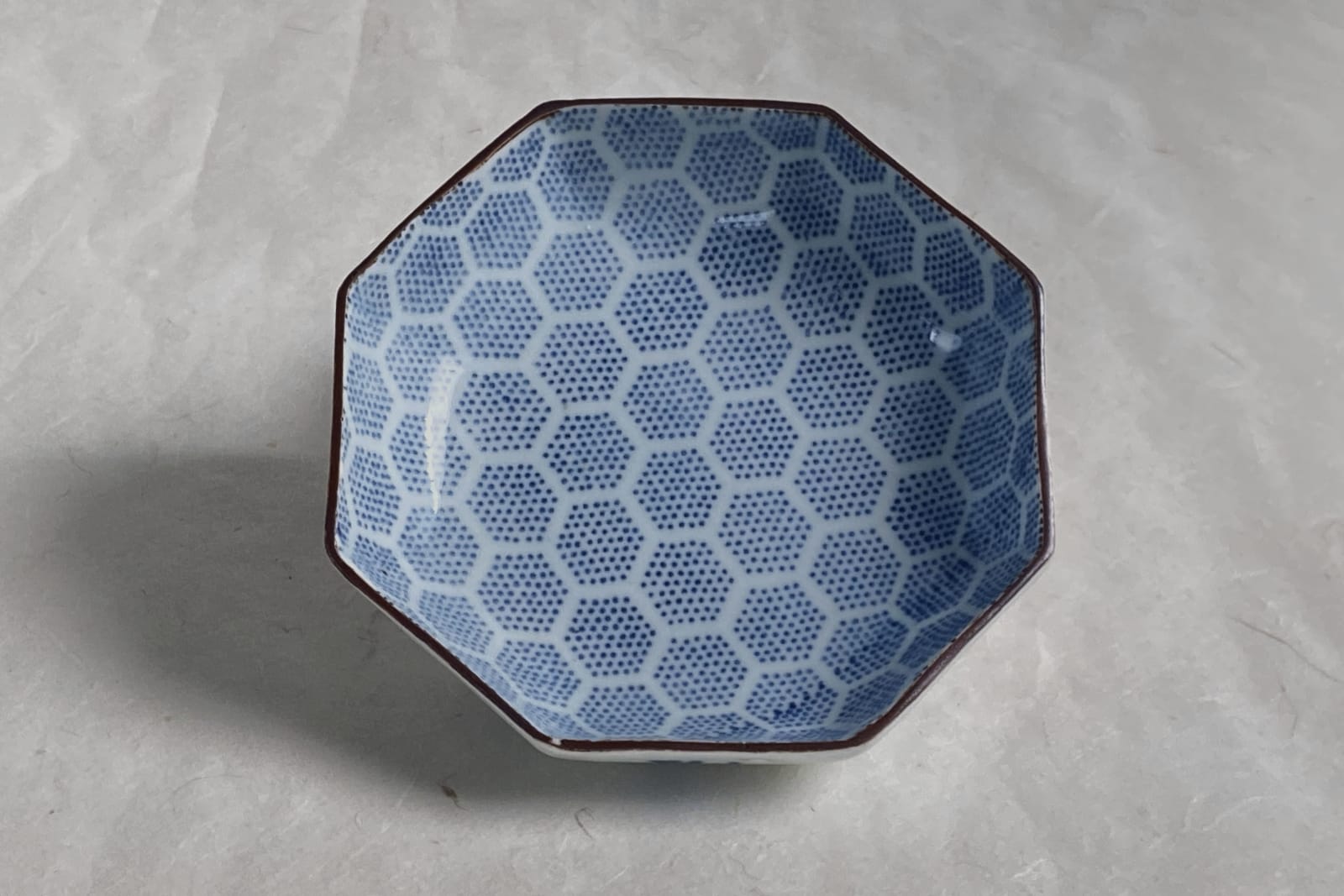 artisan's name unknown, Ko-imari Surie Komon-gara plate set of 5 , mid. 18th century