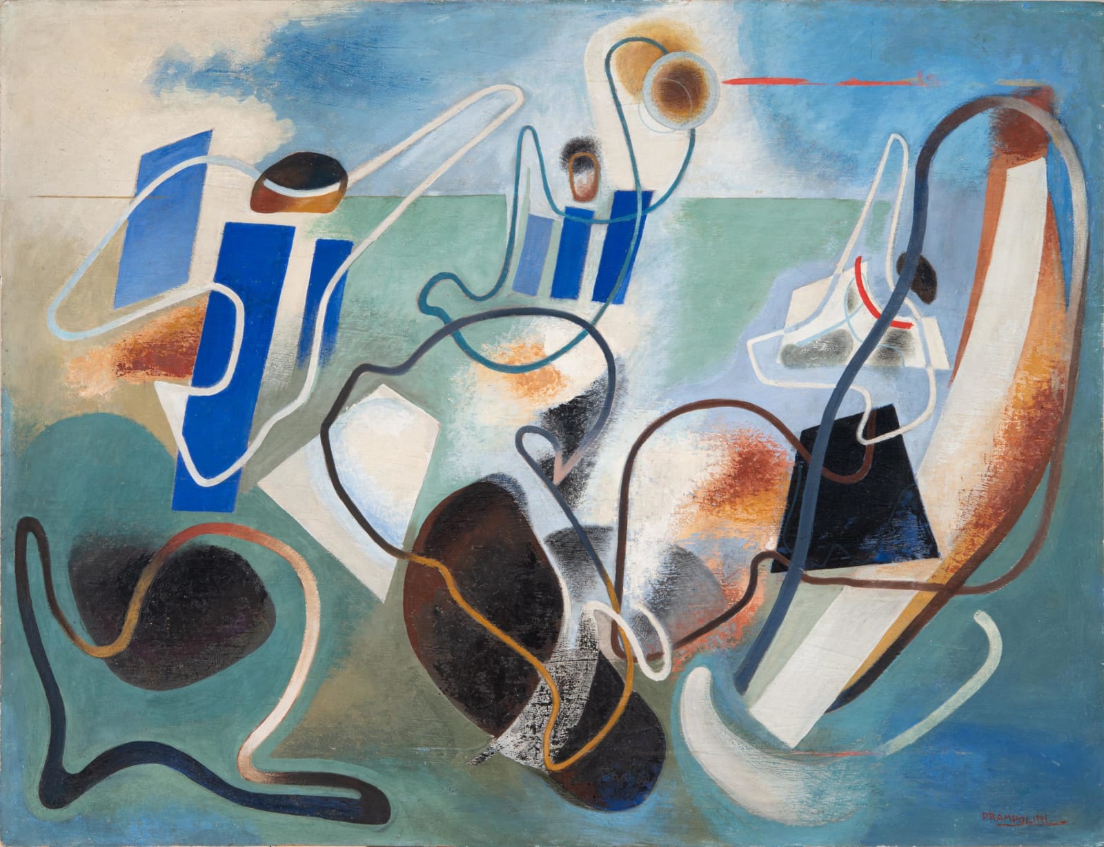Enrico Prampolini, Angeli della terra ( I miti dell'Azione), 1936