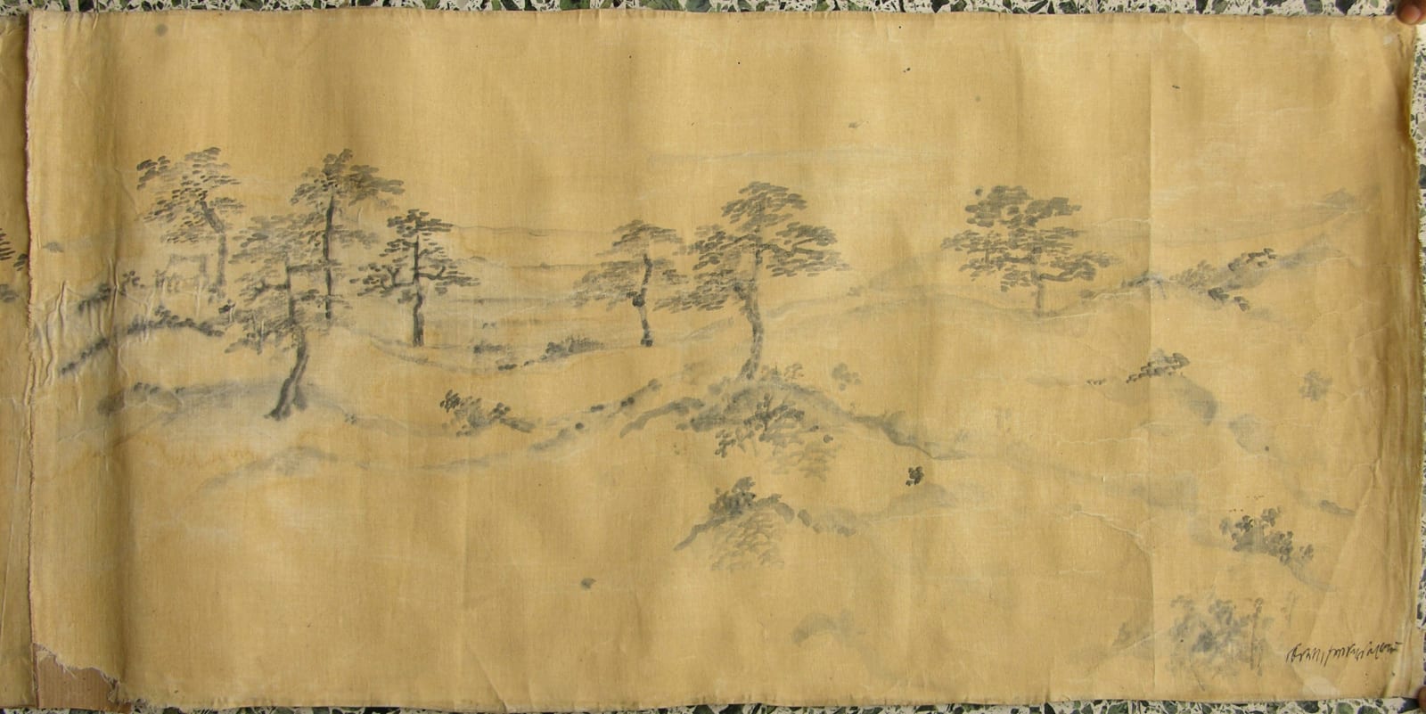 Benode Behari Mukherjee, Landscape (Fragment of a scroll), 1933
