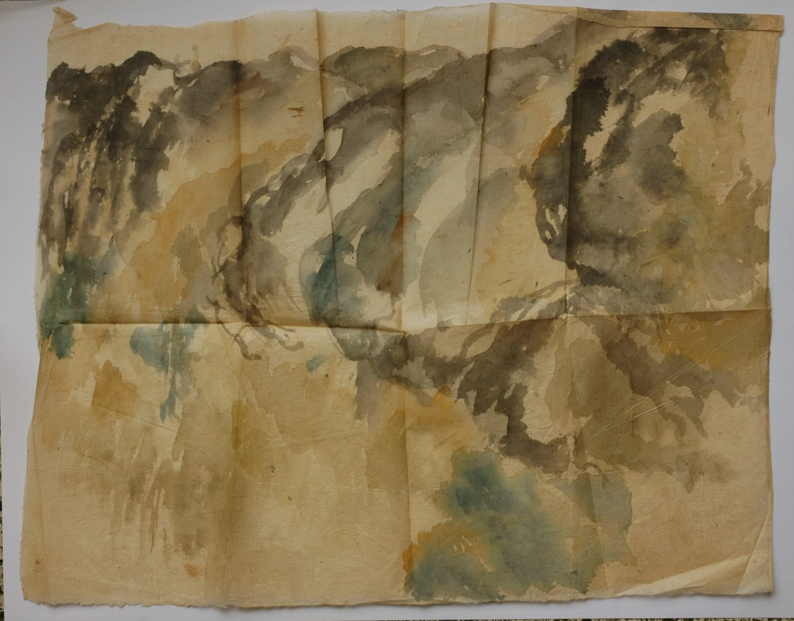 Benode Behari Mukherjee, Rajgir landscape in 4 parts, c.1946/47