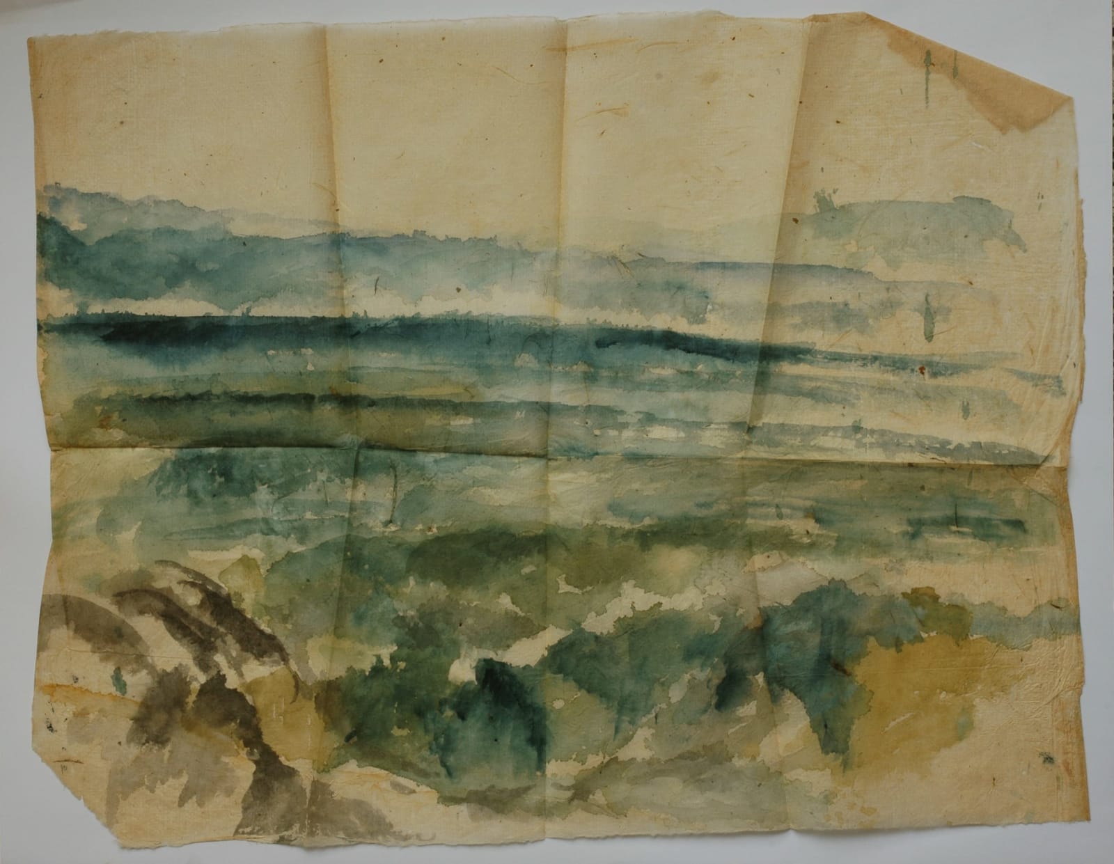 Benode Behari Mukherjee, Rajgir landscape in 4 parts, c.1946/47