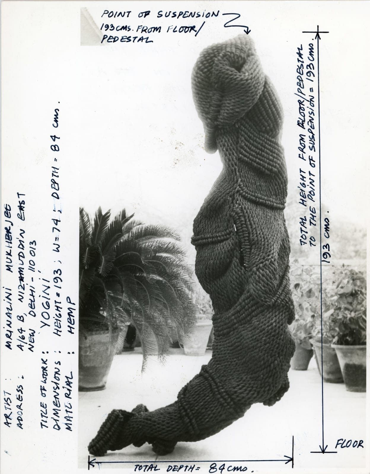 Mrinalini Mukherjee, YOGINI - INSTALLATION INSTRUCTION