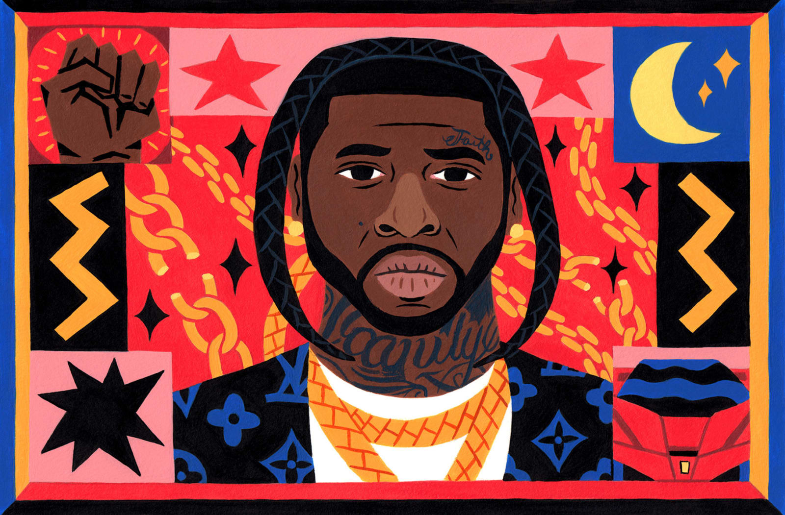 Saddo, Pop Smoke (Illustration for The New Yorker), 2020